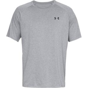 imageUnder Armour Mens Tech 20 VNeck ShortSleeve TShirtSteel Light HeatherBlack