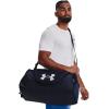 imageUnder Armour UnisexAdult Undeniable 50 Duffle  Pitch Gray Medium Heather 012Black  SmallMidnight Navy 410Metallic Silver
