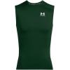 imageUnder Armour Mens HeatGear Compression Sleeveless TShirt301 Forest Green   White