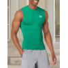 imageUnder Armour Mens HeatGear Compression Sleeveless TShirt305 Team Kelly Green   White
