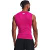 imageUnder Armour Mens HeatGear Compression Sleeveless TShirt654 Tropic Pink   White