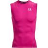 imageUnder Armour Mens HeatGear Compression Sleeveless TShirt654 Tropic Pink   White