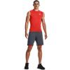 imageUnder Armour Mens HeatGear Compression Sleeveless TShirt860 Dark Orange   White