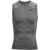 imageUnder Armour Mens HeatGear Compression Sleeveless TShirtCarbon Heather 090Black