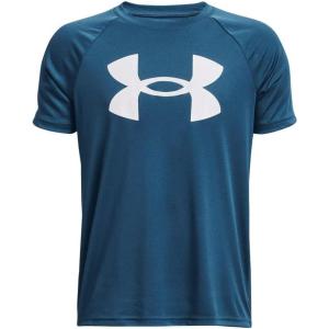 imageUnder Armour Boys Logo Short Sleeve Tee Shirt437 Petrol Blue   White
