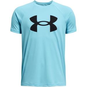 imageUnder Armour Boys Logo Short Sleeve Tee Shirt914 Sky Blue   Black