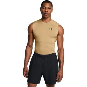 imageUnder Armour Mens HeatGear Compression Sleeveless TShirt715 Team Vegas Gold   Black