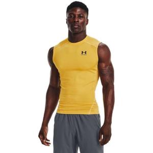 imageUnder Armour Mens HeatGear Compression Sleeveless TShirt790 Taxi   Black