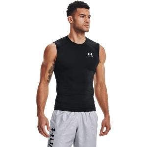 imageUnder Armour Mens HeatGear Compression Sleeveless TShirtBlack 001White
