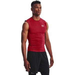 imageUnder Armour Mens HeatGear Compression Sleeveless TShirtFlawless 834White