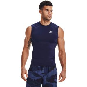 imageUnder Armour Mens HeatGear Compression Sleeveless TShirtMidnight Navy 410White
