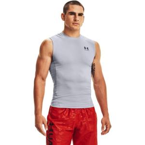 imageUnder Armour Mens HeatGear Compression Sleeveless TShirtMod Gray 011Black
