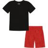 imageUnder Armour Boys Short Sleeve Tee and Short Set Lightweight and BreathableBlack Pop Out Logo