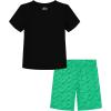 imageUnder Armour Boys Short Sleeve Tee and Short Set Lightweight and BreathableBlackGreen Geo