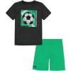 imageUnder Armour Boys Short Sleeve Tee and Short Set Lightweight and BreathableBlack Green Twist Soccer