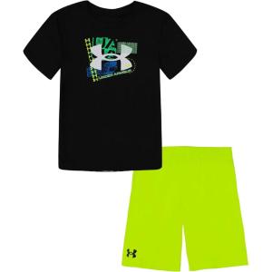 imageUnder Armour Boys Short Sleeve Tee and Short Set Lightweight and BreathableBlack  Poster Print