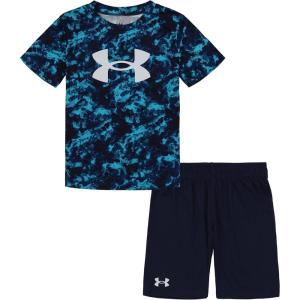 imageUnder Armour Boys Short Sleeve Tee and Short Set Lightweight and BreathableBlue Surf Seafoam
