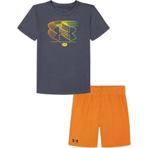 imageUnder Armour Boys Short Sleeve Tee and Short Set Lightweight and BreathableCastlerockOrange Fade