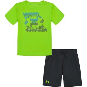 imageUnder Armour Boys Short Sleeve Tee and Short Set Lightweight and BreathableLime Surge Zone
