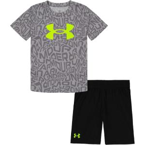 imageUnder Armour Boys Short Sleeve Tee and Short Set Lightweight and BreathableMod Gray Warp