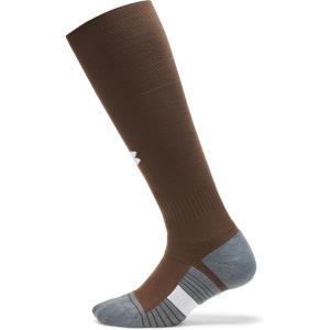 imageUnder Armour Unisex Adult Magnetico Over the Calf Socks 1 Pack230 Gridiron Brown  Pitch Gray  White
