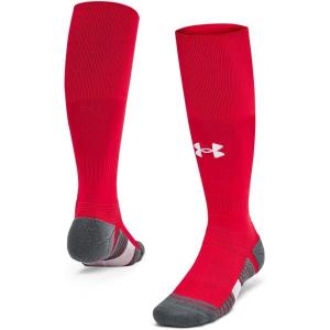imageUnder Armour Unisex Adult Magnetico Over the Calf Socks 1 Pack600 Red  Pitch Gray  White
