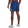 imageUnder Armour Mens Launch 5quot Shorts471 Blue Mirage  Starfruit  Reflective
