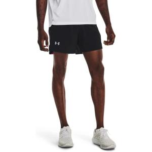 imageUnder Armour Mens Launch 5quot Shorts005 Black  Pink Shock  Reflective