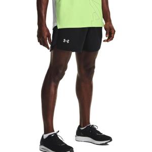 imageUnder Armour Mens Launch 5quot Shorts490 Blizzard  Varsity Blue  Reflective