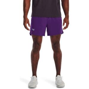 imageUnder Armour Mens Launch 5quot Shorts522 Galaxy Purple  Tux Purple  Reflective