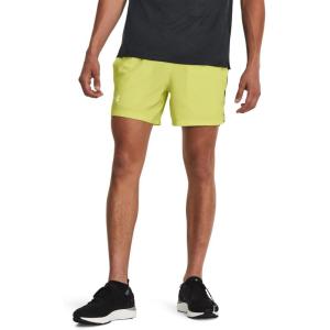 imageUnder Armour Mens Launch 5quot Shorts743 Lime Yellow  Marine Od Green  Reflective