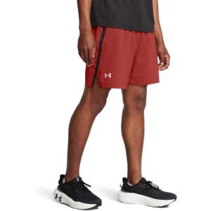 imageUnder Armour Mens Launch Run 7quot Shorts840 Earthen Orange  Black  Reflective