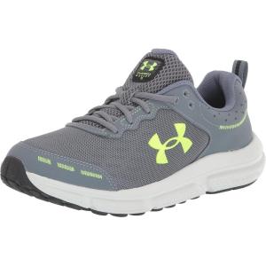 imageUnder Armour Mens Charged Assert 10 Running Shoe100 GravelGravelLime Surge