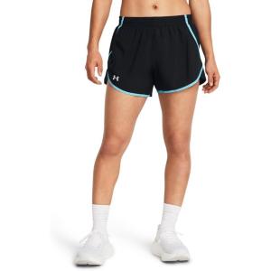 imageUnder Armour Womens Fly by Shorts005 Black  Sky Blue  Reflective