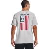 imageUnder Armour Mens New Freedom Flag TShirt014 Halo Gray  Red  Academy