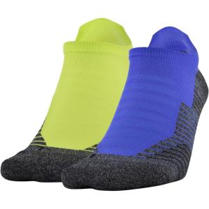 imageUnder Armour Adult Run No Show Tab Socks 2PairsGreen CitrineEmotion Blue