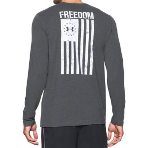 imageUnder Armour Mens Freedom Flag Long Sleeve TShirtCarbon Heather White