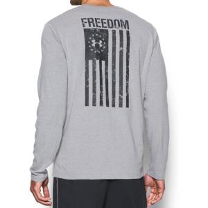 imageUnder Armour Mens Freedom Flag Long Sleeve TShirtTrue Gray Heather 025Black