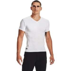 imageUnder Armour Mens Heatgear Tactical Vneck Compression Shortsleeve TshirtWhite 100Clear