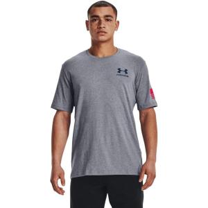 imageUnder Armour Mens New Freedom Flag TShirt037 Steel Light Heather  Red  Blackout Navy