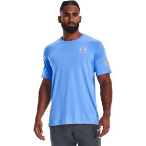 imageUnder Armour Mens New Freedom Flag TShirt475 Carolina Blue   Halo Gray