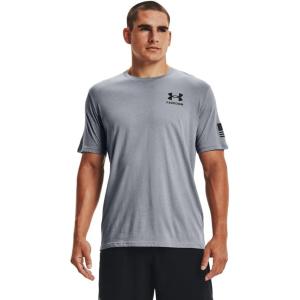 imageUnder Armour Mens New Freedom Flag TShirtSteel Medium Heather 035Black