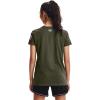 imageUnder Armour Womens Freedom Logo TShirtMarine Od Green 391Stellar Pink