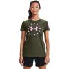 imageUnder Armour Womens Freedom Logo TShirtMarine Od Green 391Stellar Pink