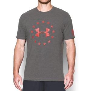 imageUnder Armor Mens Freedom Logo TShirtCharcoal Medium Heather Red