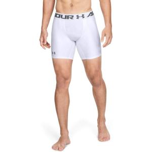 imageUnder Armour Mens HeatGear Armour 20 6inch Compression ShortsWhite Graphite