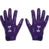 imageUnder Armour Mens F9 Nitro Football Gloves500 Purple  Purple Emerite  Metallic Silver