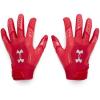 imageUnder Armour Mens F9 Nitro Football Gloves600 Red  Beta  Metallic Silver