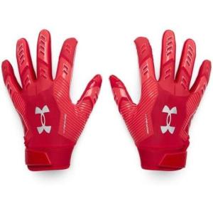 imageUnder Armour Mens F9 Nitro Football Gloves600 Red  Beta  Metallic Silver