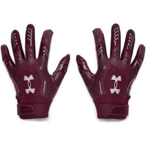 imageUnder Armour Mens F9 Nitro Football Gloves609 Maroon  Sedona Red  Metallic Silver